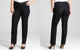 Eileen Fisher Plus Organic Straight Jeans in Black Indigo_2