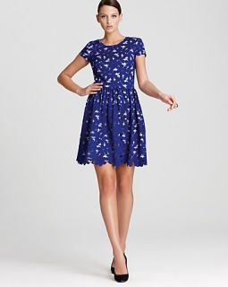vince camuto cap sleeve lace dress price $ 179 00 color cobalt size