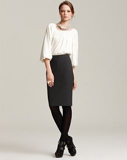 golda pencil skirt $ 200 00 the billowy romantic fit of a silk blouse
