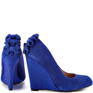 Betsey Johnsons Blue Chhase   Blue Suede for 129.99
