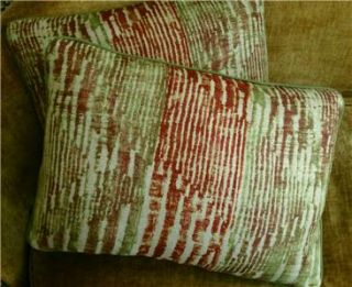Rubelli Bises Linen Fabric Custom Designer Throw Pillows New Set of 2