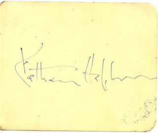 Katharine Hepburn Vintage 1950s Original Signed British Album Page