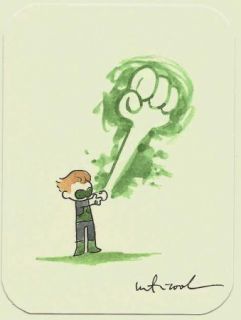 Katie Cook DC Green Lantern Sketch Card Painting Original