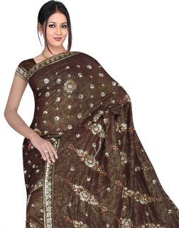 Ready to Wear Designer Embroidery Sequin Sari Saree KB