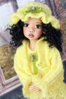 Knit Doll Outfit Mohair Dress Hat Jacket Kaye Wiggs Hope Layla MSD BJD