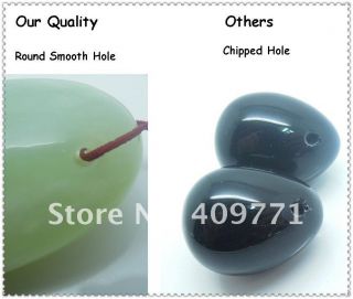 Free SHIP Kegel Exercise Tool 100 Natural Drilled Jade Egg Set 3