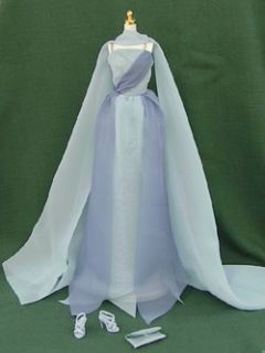Designer Retro Grace Kelly Blue Chiffon Gown Silkstone