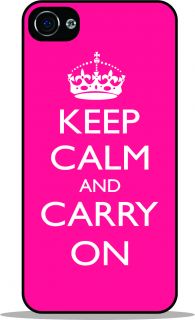 Keep Calm and Carry on Tropical Pink Black Cell Phone Case for Apple