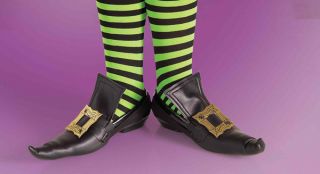Gold Buckle Witch Shoe Covers for Child Halloween Costume Boys Girls