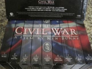 The Civil War A Film Directed by Ken Burns 1997 9 Boxed VHS Tape Set