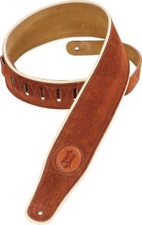 Levys Rust Brown Suede Leather Guitar Strap MSS3CP New