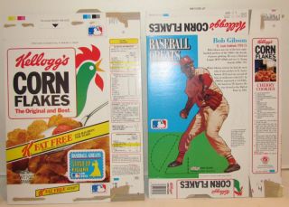 Kelloggs Corn Flakes Cereal Box 1992 Cardinals Bob Gibson Cut Out on