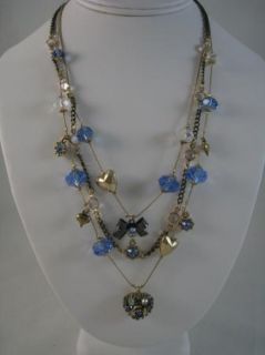 Betsey Johnson Authentic Jewelry Iconic Triple Strand Bead Heart