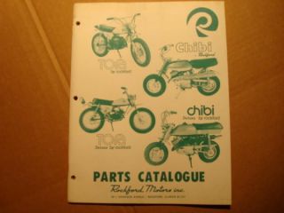 Rockford Mini Bike Motorcycle Parts Catalog Manual