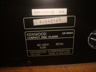 Kenwood DP R894 5 Disc CD Changer Vintage 1994