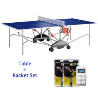 Kettler Match 5 0 Indoor Table Tennis Table and GTX 75 Racket Set