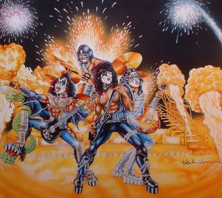 Kiss Pinball Machine Poster Autographed by Artist Limited Edition
