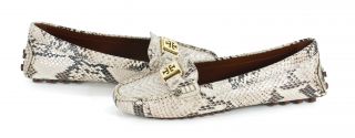 Tory Burch Kendrick Roccia Python Print Leather Loafers Shoes 7 New