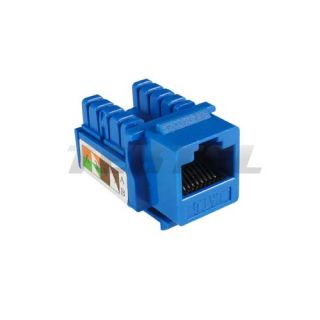 25 Pack Lot Keystone Jack Cat6 Blue Network Ethernet 110 Punchdown