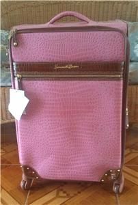 Samantha Brown Unique Croco Embossed Luggage 28 Upright Pink