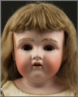 Dep Kestner Bisque Doll w Jointed Kid Leather Body Sleep Eyes Hair