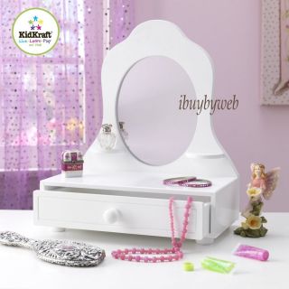 KidKraft 78110 Kids White Table Top Vanity Mirror w Storage Drawer New