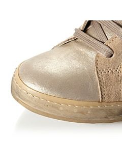 Bertie Paletta Embellished Concealed Wedge Trainer Shoes Gold   