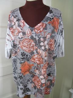 Carole Little Flowers on Wires Shirt 1x