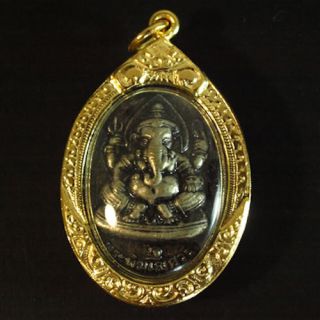 Perfect Antique King Narai Pendant Coin Lord Ganesha Ganesh God Hindu