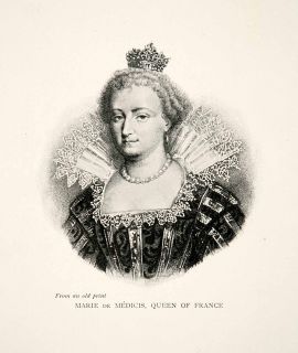Portrait Marie Medici Queen Consort France King Henry Costume Royalty