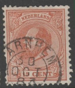 Netherlands 27 King William /// 1872 15 cents  SON Cancel 