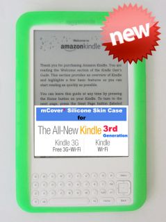 Mcover® Green Silicone Skin Case for  Kindle 3