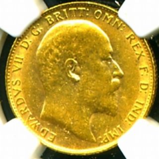 1910 GR Britain Edward VII Gold Coin Sovereign NGC