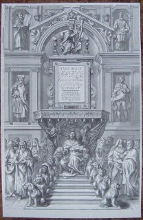 1660 King James Elephant Folio Red Ruled Bible King Charles