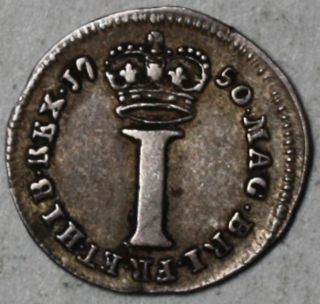 1750 King George II Silver Penny 1 Pence Nice Grade Great Britain
