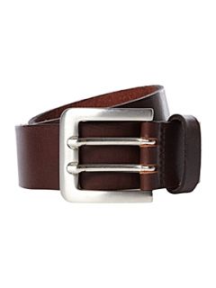 Howick Double prong leather belt Brown   