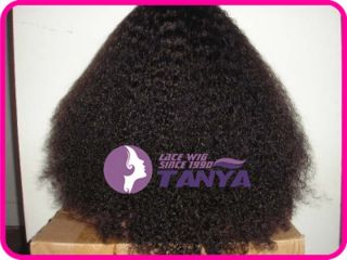 New Fashion Style Lace Wig Afro Kinky Curl 100 Human Hair Indian Remy