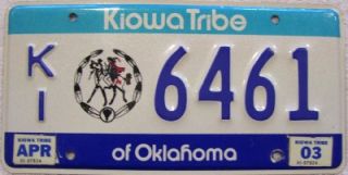 KIOWA Nation Automobile License Plate Ki 6461