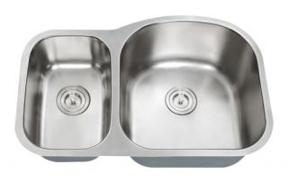 Stainless Steel Undermount Kitchen Sink (30/70) D Shape Double Bowl