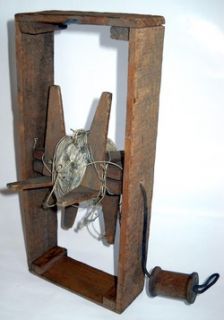 Vintage Primitive Wood Kite String Holder Reel Spool