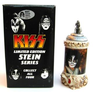 Kiss Peter Criss Collectible Stein w Pewter Lid Dated 1998