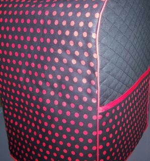 Red Polka Dots on Black Quilted Cover for KitchenAid Mixer New