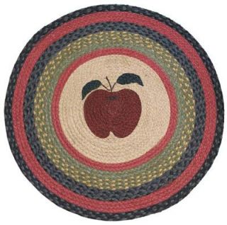 Country Rug Apple Round Rug Braided Round Kitchen Rug Country Decor