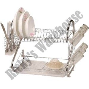 Cookinex Dish Drying Rack Drainer Dryer with Tray Kitchen Storage