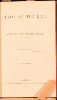 1862 Idylls of The King A Welcome Alfred Lord Tennyson Poetry Fine