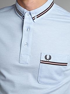 Fred Perry Twin tipped polo shirt with chest pocket Light Blue   