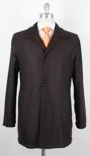 New $11500 KITON Brown Coat 42 52