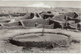 Vintage Real Photo Postcard Clan Kiva Aztec Ruins
