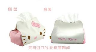 Hello Kitty PU Leather Tissue Kleenex Box Cover Holder