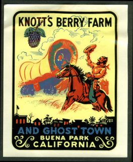Knotts Berry Farm Ghost Town Auto Window Decal 1950s Buena Park CA